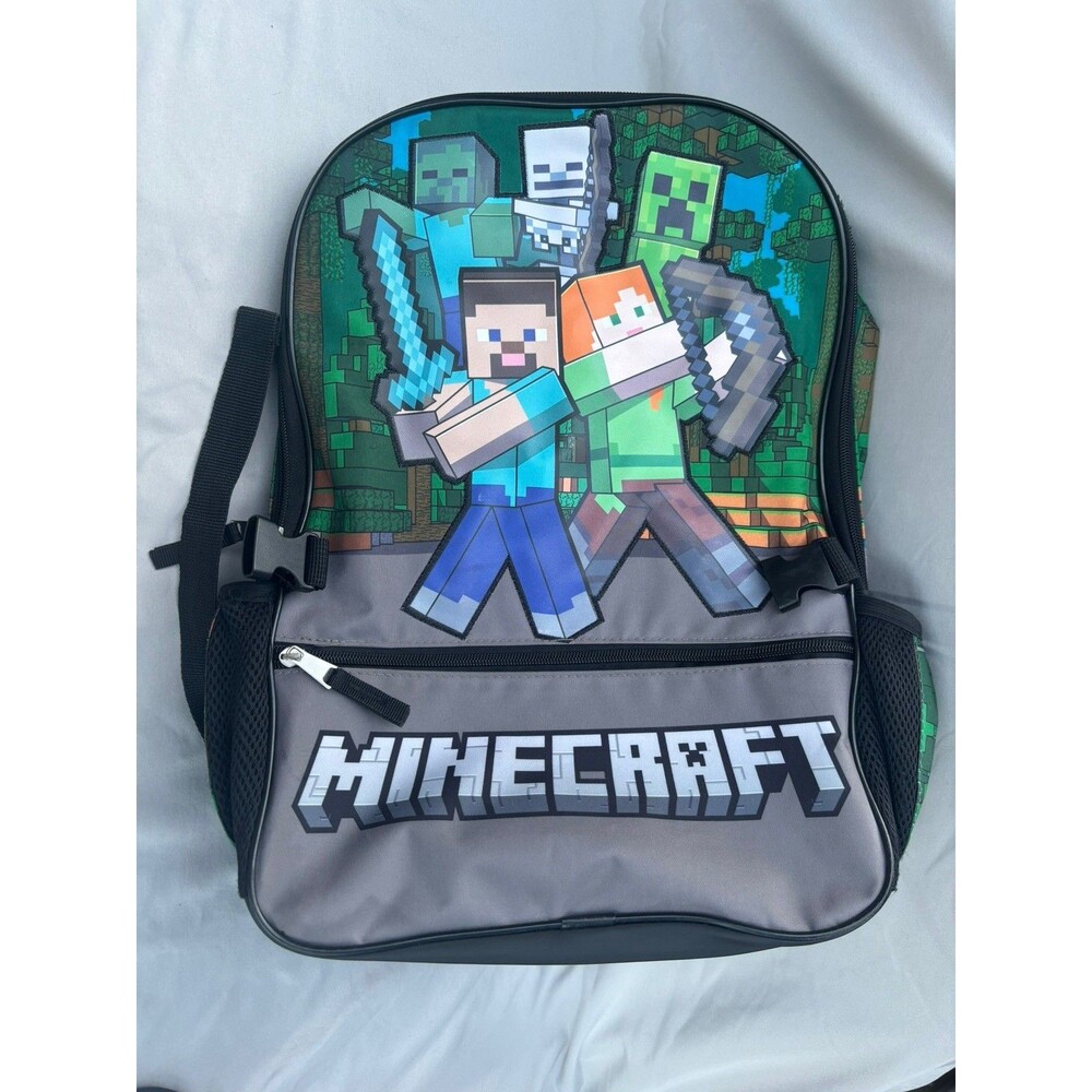 Minecraft Multicolor Kids Backpack Steve Alex Creeper Polyester Medium Zip